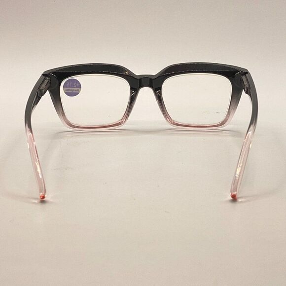 0956 Claudia 2.75 Black Pink Gradient Reading Glasses Square Concave Readers NWT - Picture 6 of 10